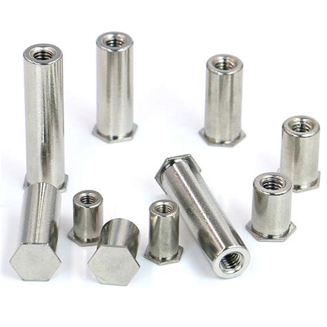 Galvanized Through Hole Hexagonal Female Threaded Rivet Standoffs