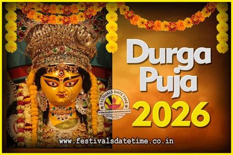 2026 Durga Puja Date And Time 2026 Durga Puja Calendar Festivals