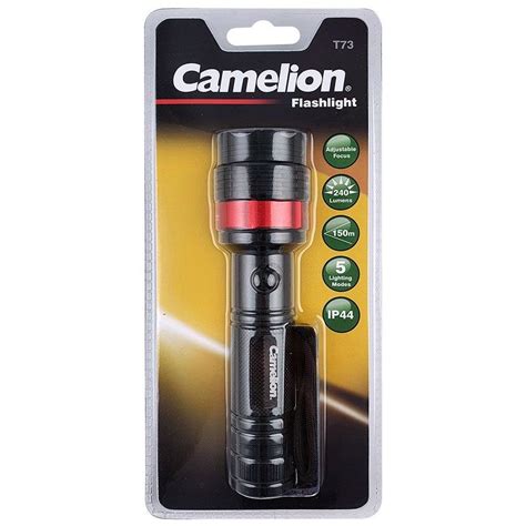 Camelion Xml T6 Led Light 240 Lumen Ip44 Torch Flashlight W3x Aaa