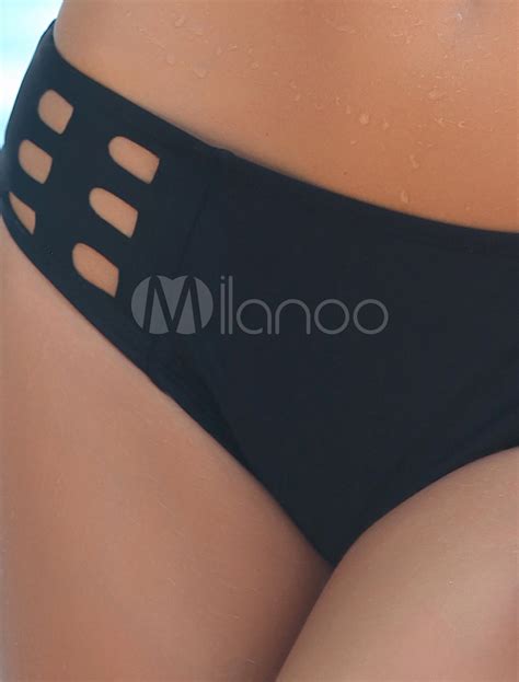 Stunning Black Cut Out Women S Bikini Swimsuit Milanoo