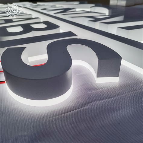 Back Lit Letter D Channel Letters Signage Led Backlit Laser Cut Metal