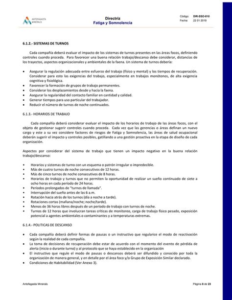 Directriz Técnica Fatiga y Somnolencia pdf Descarga Gratuita