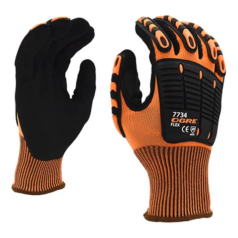 Cordova Ogre Flex Gauge Hi Vis Orange Polyester Gloves With Black