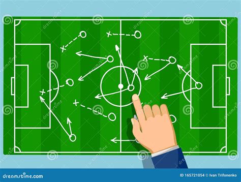 Strategia Di Gioco Sul Campo Di Calcio Schema Calcistico Illustrazione