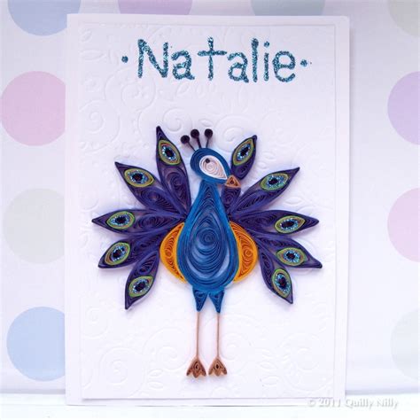 Quilly Nilly Peacock Card First Attempt Quilling Paper Craft