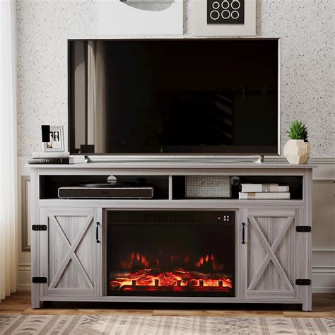 Amazon Jummico Fireplace Tv Stand For Tvs Up To Inch