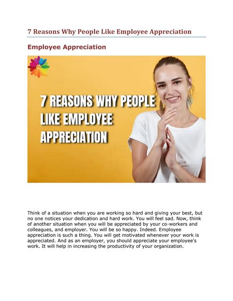 7 Reasons Why People Like Employee Appreciation By Myflowert Issuu