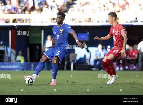 Aurelien Tchouameni Of France Kacper Urbanski Of Poland During The