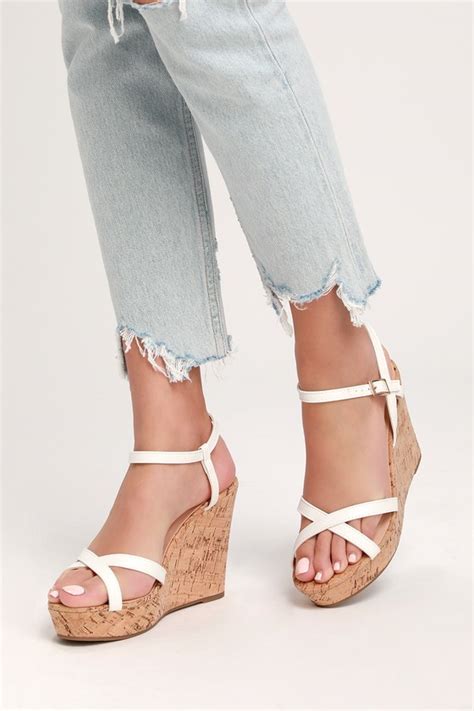 Cute White Wedge Sandals Vegan Leather Wedge Sandals Wedges Lulus