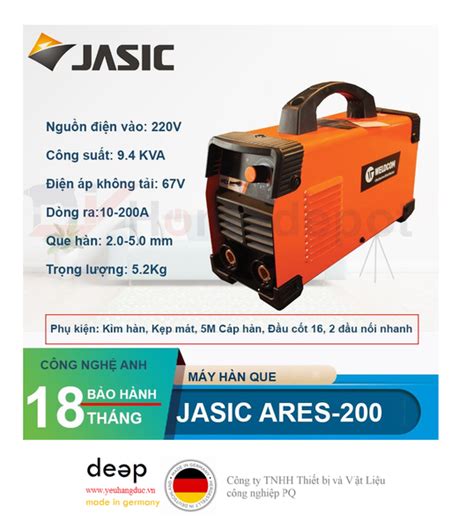 Máy hàn que điện tử Jasic ARES 200 Piqi4 Thietbinhapkhau