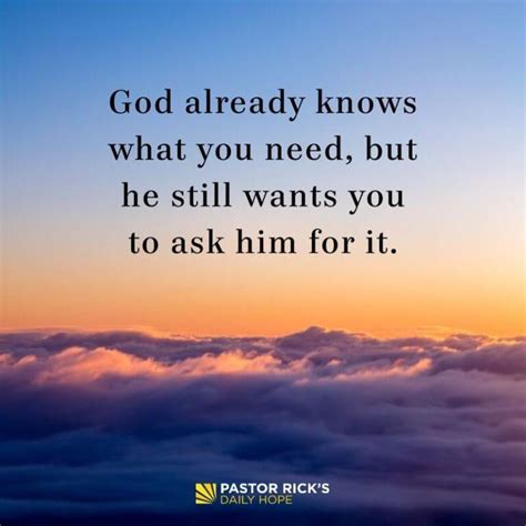 God Always Provides All You Have To Do Is Ask Pastor Ricks Daily Hope