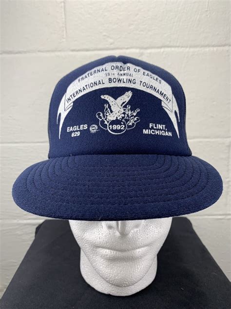 Vintage Fraternal Order Of Eagles Bowling Snapback Me Gem