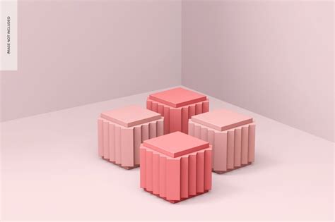 Maqueta De Podio Rosa Corrugado Archivo Psd Gratis