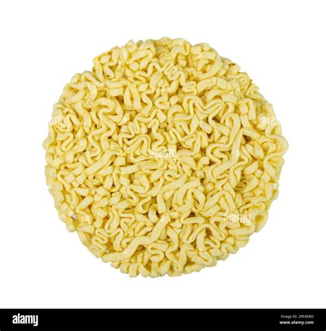 Dry Instant Noodles Isolated Round Asian Pasta Traditional Korean