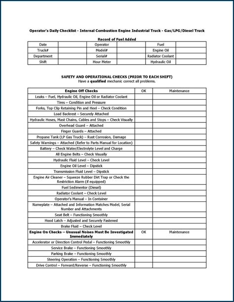 Forklift Inspection Forms Osha Form Resume Examples Wrypwzdm