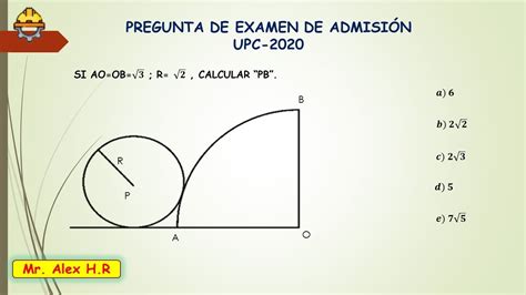 Pregunta Examen De Admision Upc Youtube