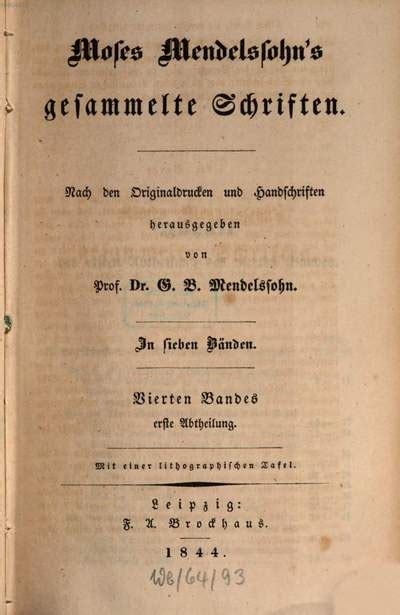 Moses Mendelssohn s gesammelte Schriften in sieben Bänden 4 1 Europeana