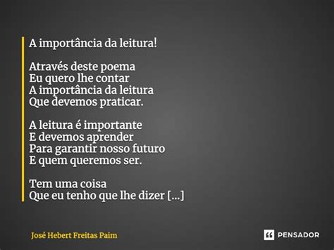 Poemas Sobre A Importancia Da Leitura