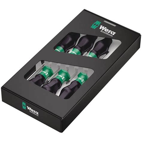 Wera Kraftform 13346 Comfort Screwdriver Set Slotted Phillips X6 Pcs