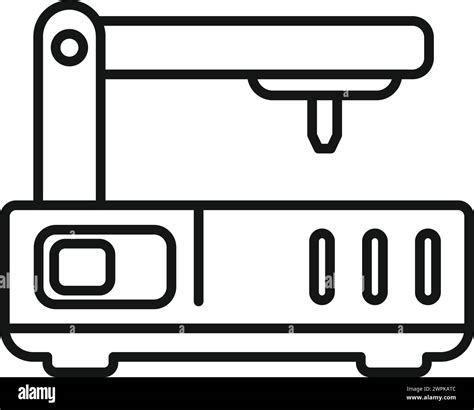 Mill Cnc Machine Icon Outline Vector Beam Equipment Lathe Calibration