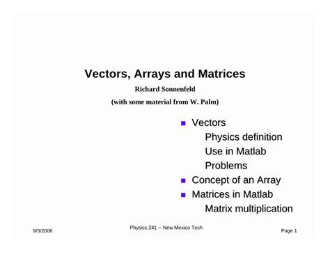 Pdf Vectors Arrays And Matrices Physics Internal Website Dokumen