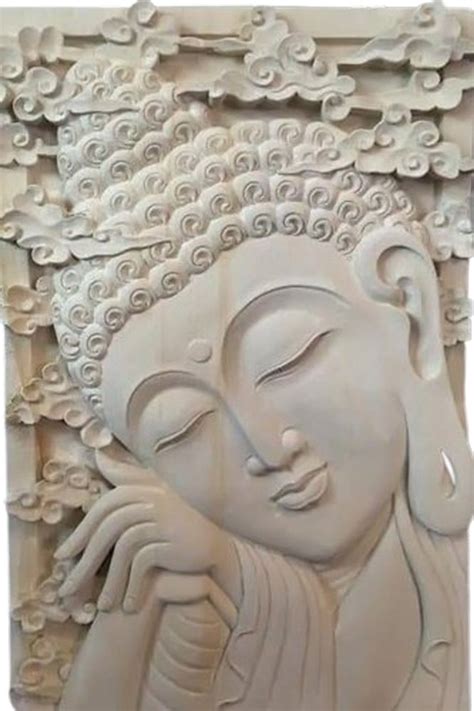 Off White 20 Inch Modern Budha Sandstone Wall Panel, Thickness: 40 Mm ...