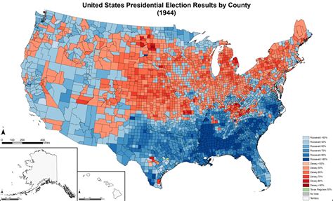 1944 US Presidential Election Map: Roosevelt vs Dewey - Brilliant Maps