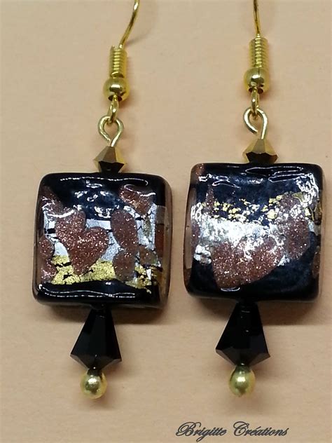 Boucles D Oreilles En Perles De Verre De Murano Authentiques Mm