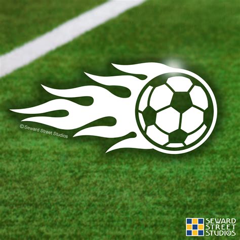 Flaming Soccer Ball Decal – Seward Street Studios