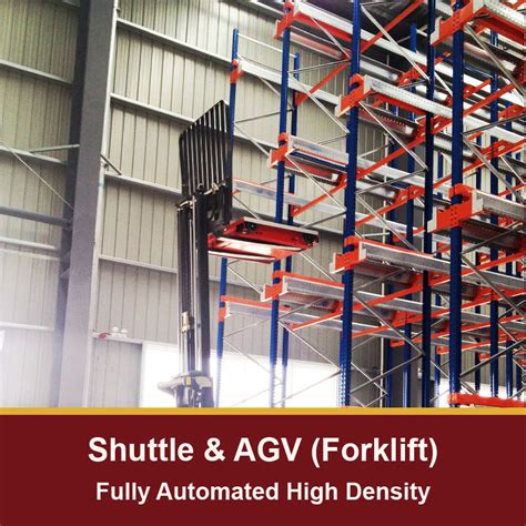 Radio Shuttle Rack Cart And Forklift Agv System Fully Automated Fifo