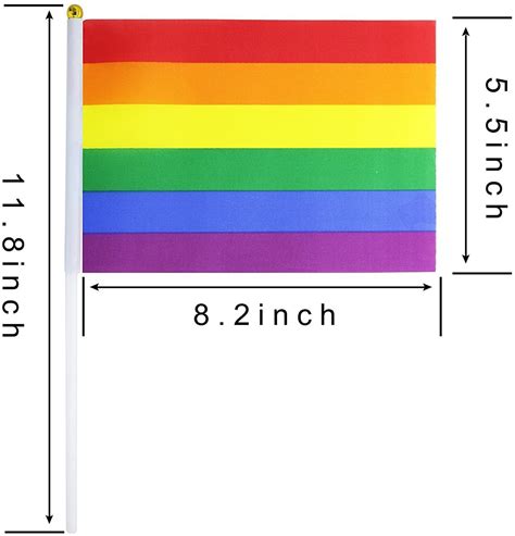 SUNREEK Rainbow Pride Gay Stick Flag 50 Pack Small Mini Hand Held LGBT Flags On Sticks