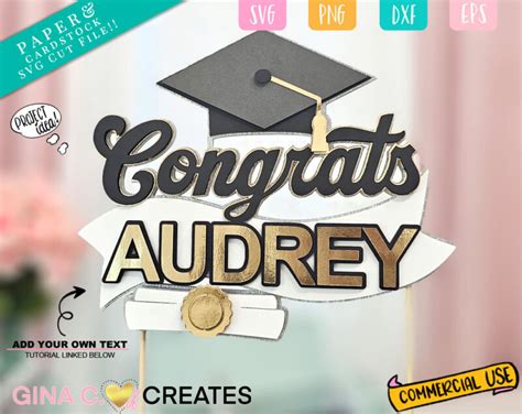 Congrats Graduation Cake Topper Svg Cricut Layered Topper