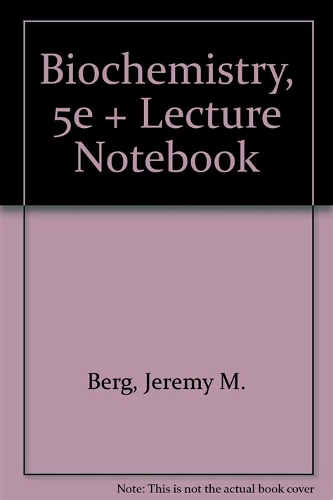 Amazon Biochemistry E Lecture Notebook Berg Jeremy M Stryer