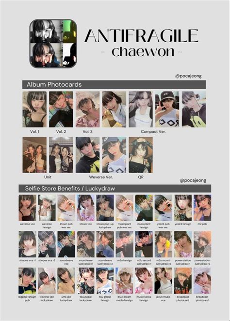 Lesserafim Chaewon Antifragile Pob Photocard Template In 2024