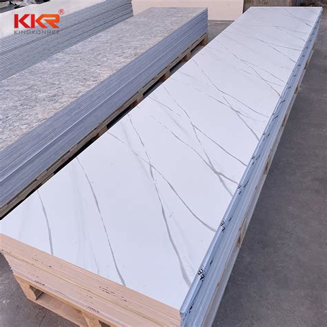 Kkr Pure White Artificial Stone Acrylic Stone Solid Surface Corian