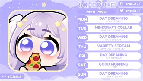 ଘ Angelle Vtuber 💫☁️ On Twitter — Weekly Schedule ˗ˏˋmay 15 May 21ˊˎ˗ ╭──────╮