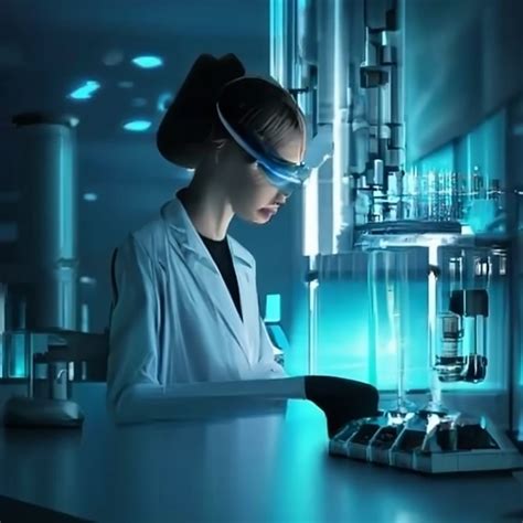 Scientists Working In A Futuristic Lab On Craiyon