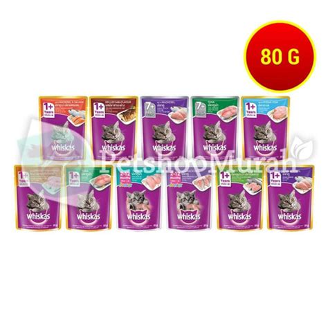 Jual Makanan Kucing Basah Saset Whiskas Saset All Varian 85 Gr