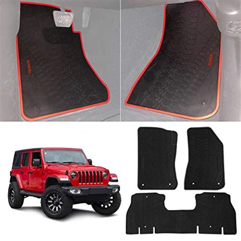 Iallauto All Weather Floor Liners Replacement For Jeep Wrangler Jl 2018 2019 Car Mats Heavy Duty