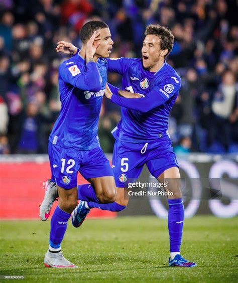 Mason Greenwood of Getafe CF is celebrating a goal during the LaLiga ...