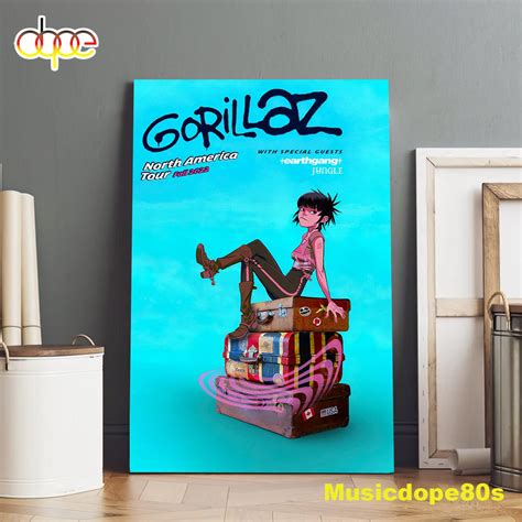 Gorillaz North America World Tour 2022 Dates Vintage Poster Canvas