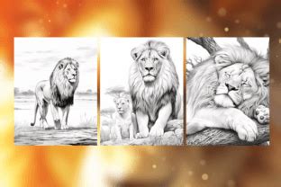 Realistic Lion Coloring Pages Vol 01 Graphic By Sahad Stavros Studio