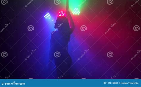 Girl Spinning Around A Pole In A Dark Room Stock Footage Video Of Pole Glamour 111819682