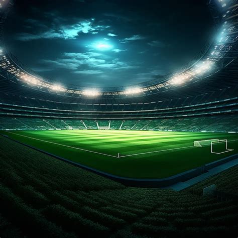 Premium Photo D Render Of A Round Football Stadium With Floodlights