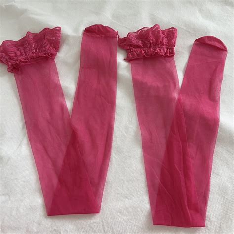 Sheer Hot Pink Tights The Perfect Statement Piece Depop