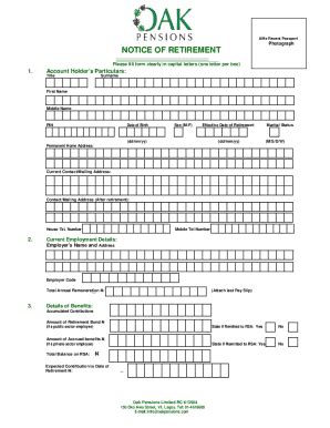 Fillable Online Retirement Savings Account Form Please Fill In