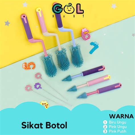 Jual Gol Baby Set In Sikat Botol Bayi Silikon Bottle Nipple Straw