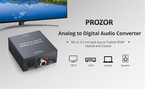 Prozor Analog To Digital Audio Converter 2rca To Toslink Spdif Optical Prozor Store