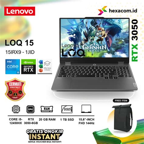 Jual LENOVO LOQ 15IAX9 I5 12450HX RTX 3050 12GB DDR5 512GB 15 6 IPS