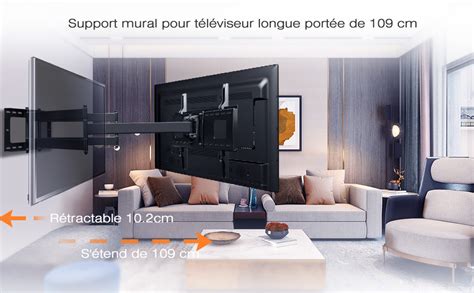 Whyfone Support Mural Tv Longue Port E Cm Support Tv Mural Avec